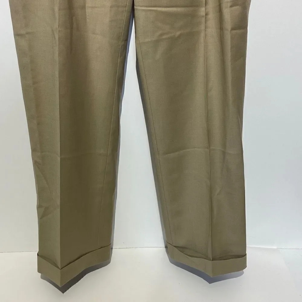Nautica Women's Khaki Button‎ Zip Wool Chino Pants Size 36
